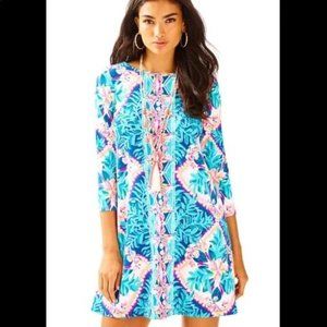 NWOT Lilly Pulitzer Ophelia Swing Dress Aqua Coconut Cove XXS
